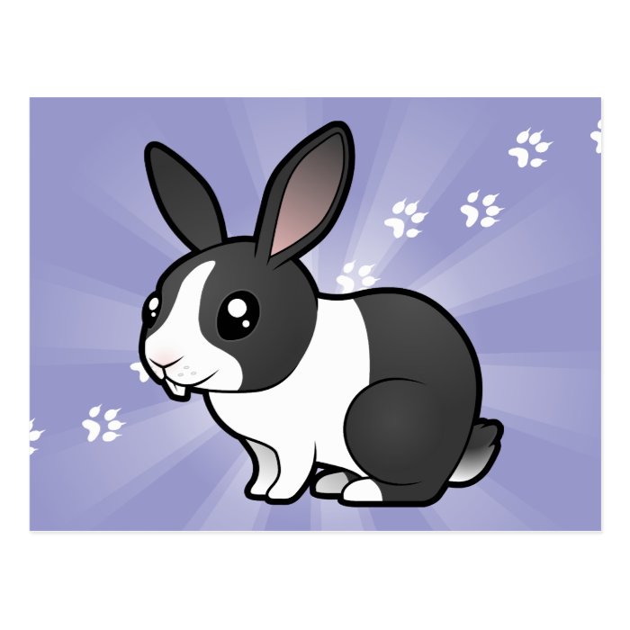 Cartoon Rabbit (uppy ear smooth hair) Postcards