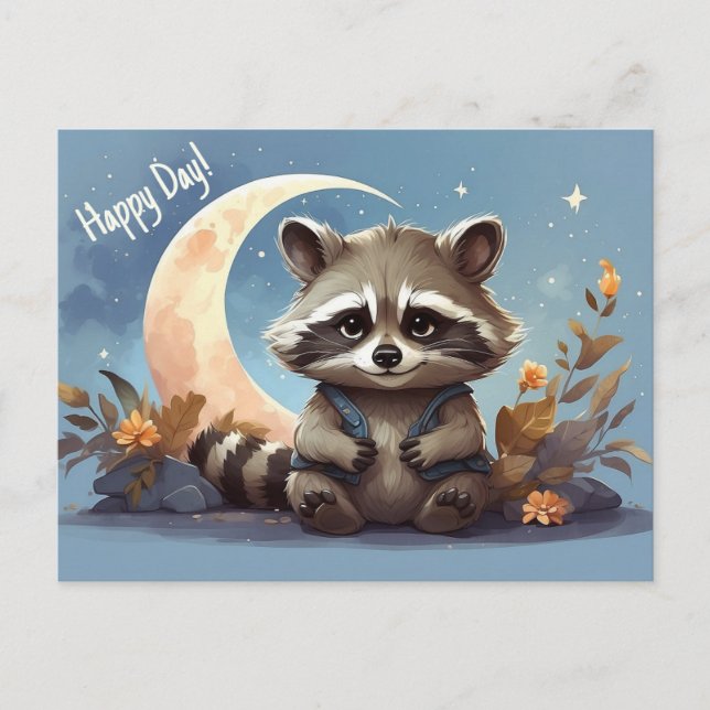 Cartoon raccoon postcard (Front)