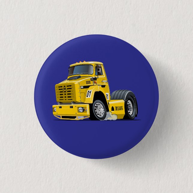 Cartoon Racing truck Button (Front)