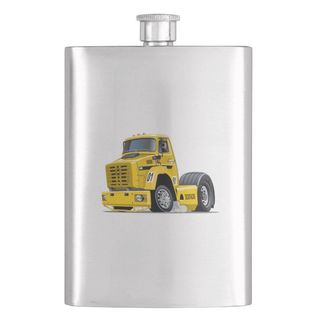 Cartoon Racing truck Flask (Front)