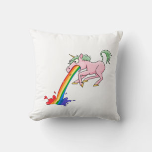 Cartoon Rainbow Unicorn Throw Pillow