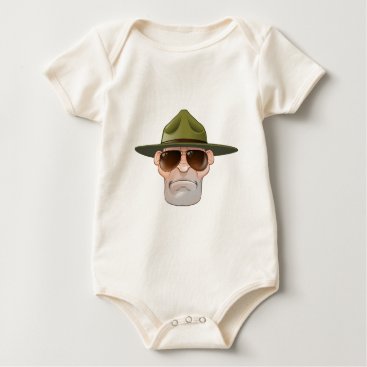 Cartoon Ranger or Drill Sergeant Baby Bodysuit Cartoon Ranger or Drill Sergeant Baby Bodysuit