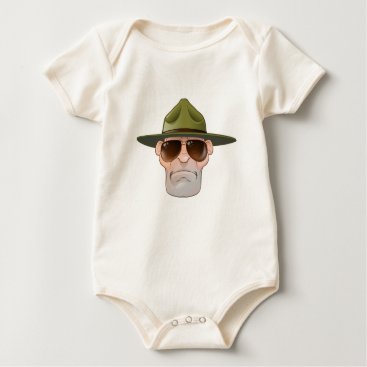 Cartoon Ranger or Drill Sergeant Baby Bodysuit Cartoon Ranger or Drill Sergeant Baby Bodysuit