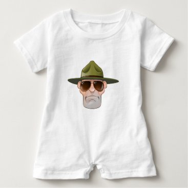 Cartoon Ranger or Drill Sergeant Baby Romper Cartoon Ranger or Drill Sergeant Baby Romper