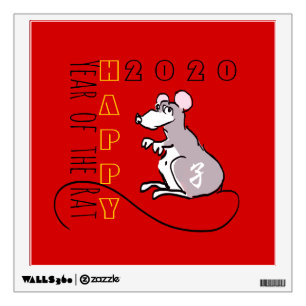 Cartoon Rat Happy Chinese New Year 2020 Wall SD Decal