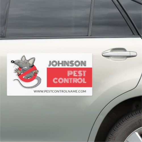 Cartoon Rat Logo _ Pest Control Advertising Car Magnet