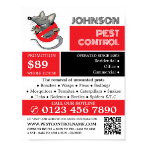 Cartoon Rat Logo - Pest Control Advertising Poster