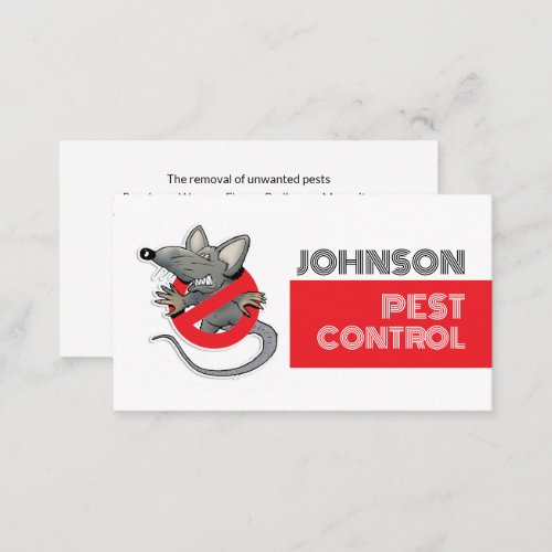 Cartoon Rat Logo _ Pest Control Business Card