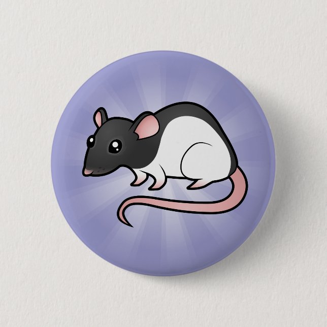 Cartoon Rat Pinback Button (Front)