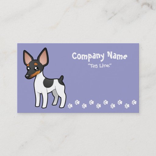 Customizable Cartoon Rat Terrier / Toy Fox Terrier Business Card