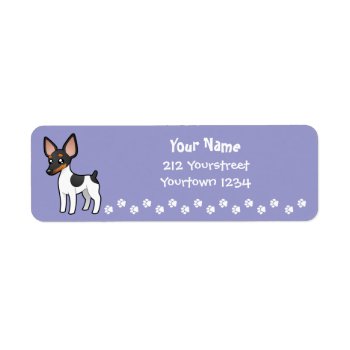 Cartoon Rat Terrier / Toy Fox Terrier Label by CartoonizeMyPet at Zazzle