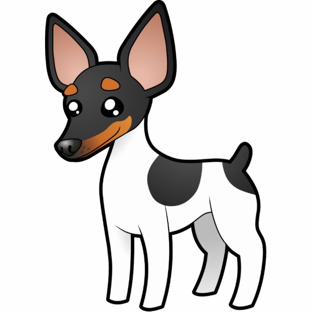Cartoon Rat Terrier / Toy Fox Terrier Statuette (Front)