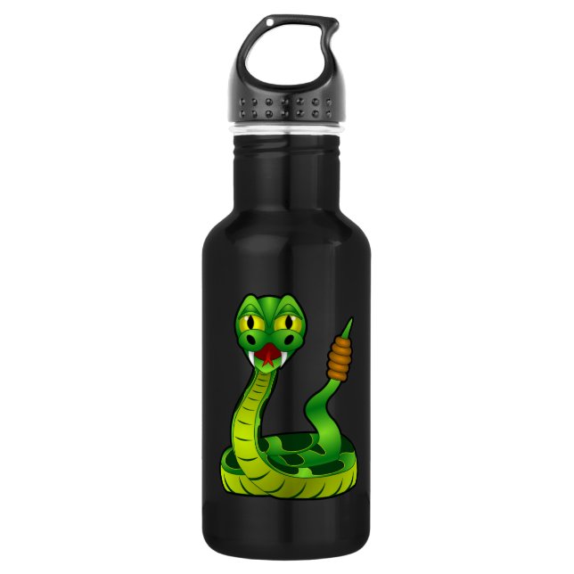 Cartoon Rattlesnake Stainless Steel Water Bottle (Front)