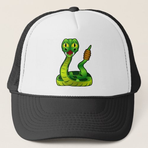 cartoon rattlesnake trucker hat