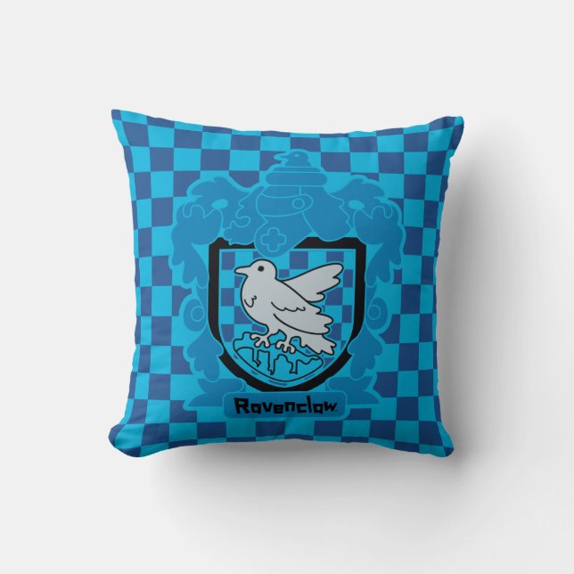 Cartoon Ravenclaw Crest Throw Pillow (Front)
