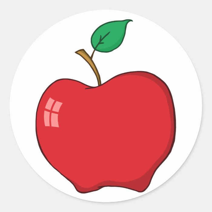 Cartoon Red Apple Round Stickers