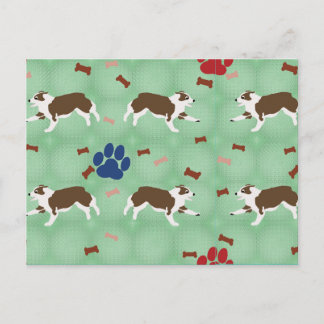 Cartoon Red Australian Shepherd Postcard