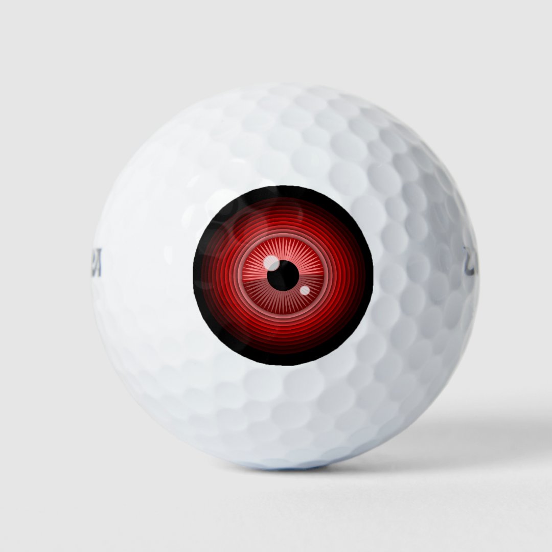 Cartoon Red Black Evil Devil Eye Graphic Golf Balls Zazzle