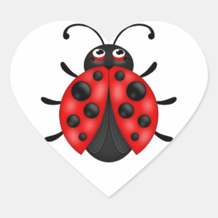 Cartoon Red Black Ladybug Sticker Sheets