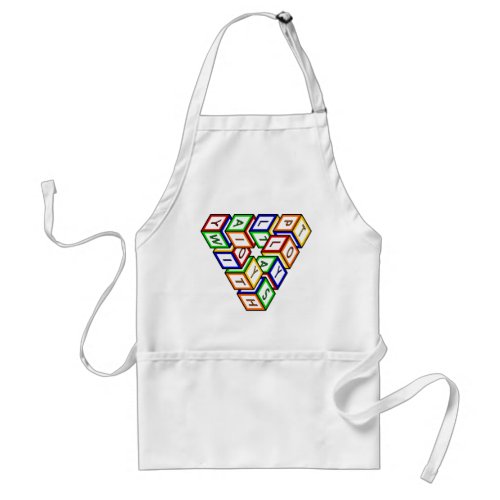 Cartoon Red Blue Yellow Green Toy Blocks Vector Adult Apron