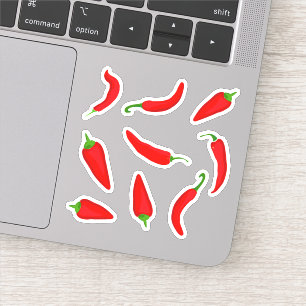 Cartoon Red Chilli Peppers Sticker