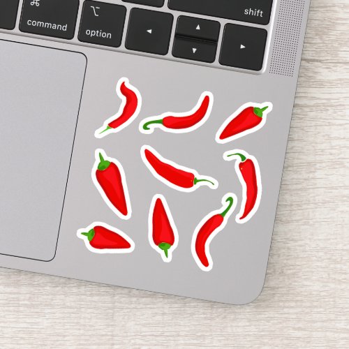 Cartoon Red Chilli Peppers Sticker