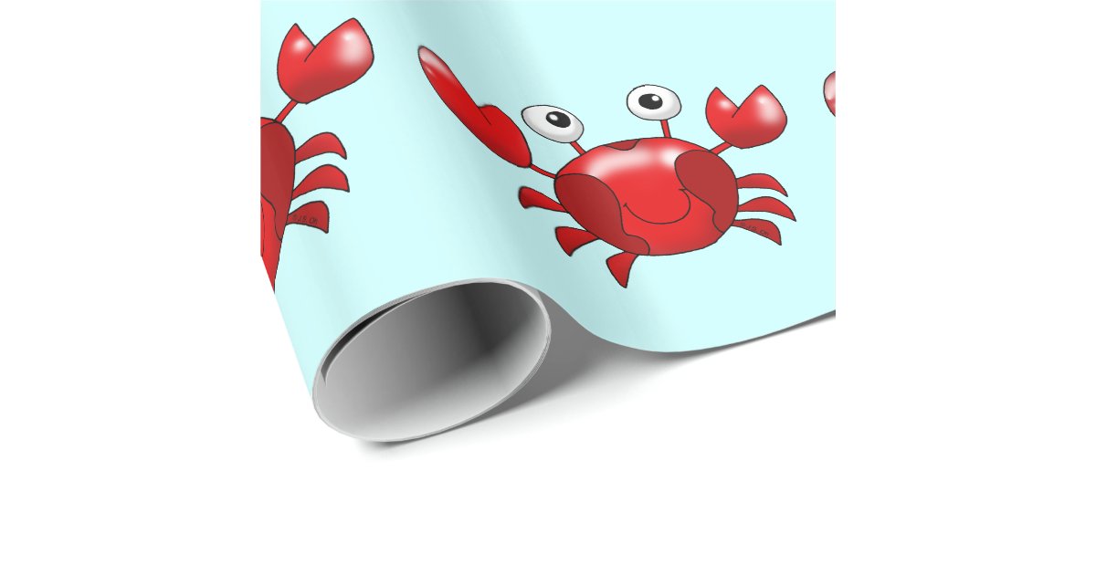 Cartoon red crab wrapping paper | Zazzle