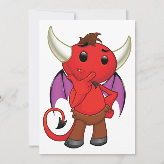 Cartoon Red Devil Invitations (Front)