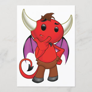 Cartoon Red Devil Invitations