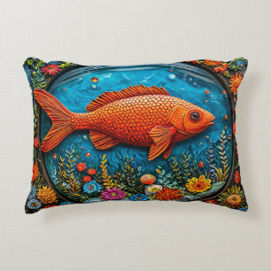 Cartoon Red fish Accent Pillow
