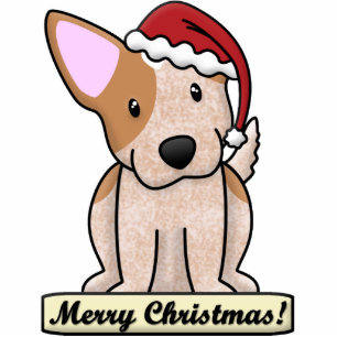 Cartoon Red Heeler Christmas Ornament