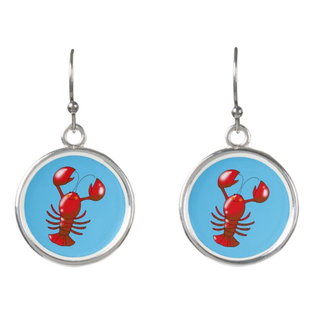 cartoon red lobster earrings (Front)