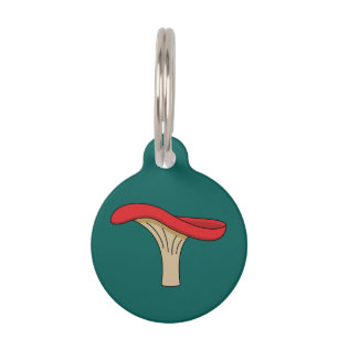 Cartoon Red Mushroom   Add Name Pet ID Tag
