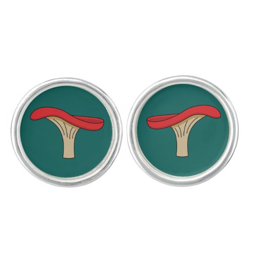 Cartoon Red Mushroom Cufflinks