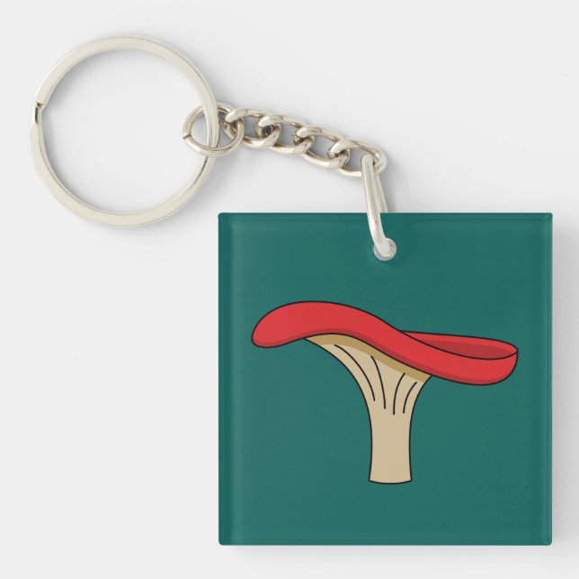 Cartoon Red Mushroom Keychain (Front)