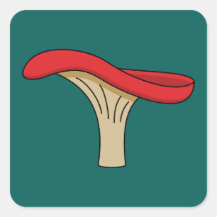 Cartoon Red Mushroom Square Sticker