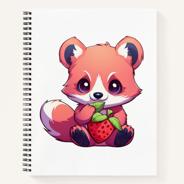 Cartoon red panda illustration notebook (Front)