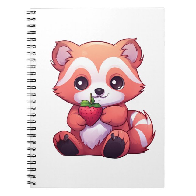 Cartoon red panda illustration notebook (Front)