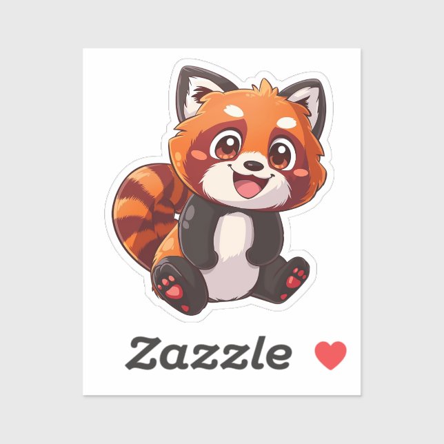 Cartoon red panda  sticker (Sheet)