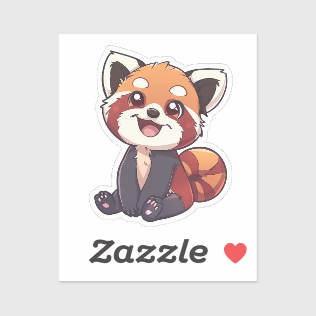 Cartoon red panda  sticker (Sheet)