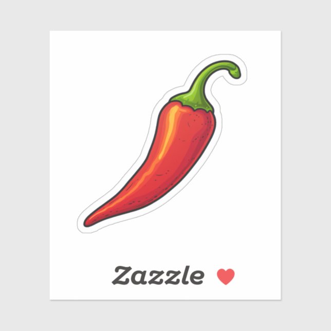 Cartoon red pepper sticker (Sheet)