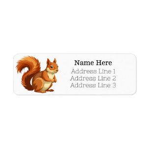 Cartoon Red Squirrel Return Address Label