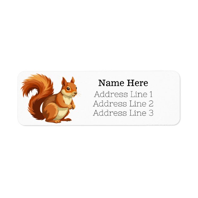 Cartoon Red Squirrel Return Address Label (Front)