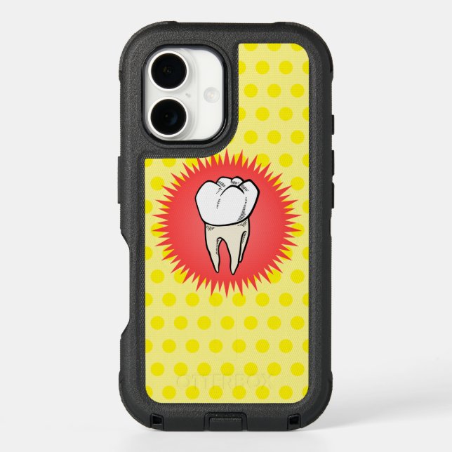 Cartoon Red White Extracted Molar Starburst Otterbox iPhone Case (Back)