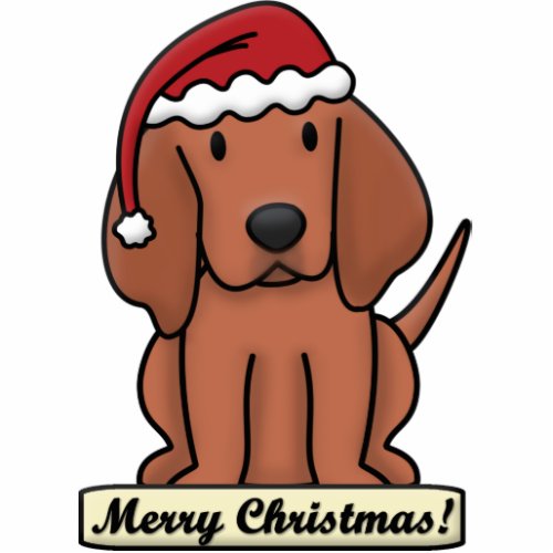 Cartoon Redbone Coonhound Christmas Ornament