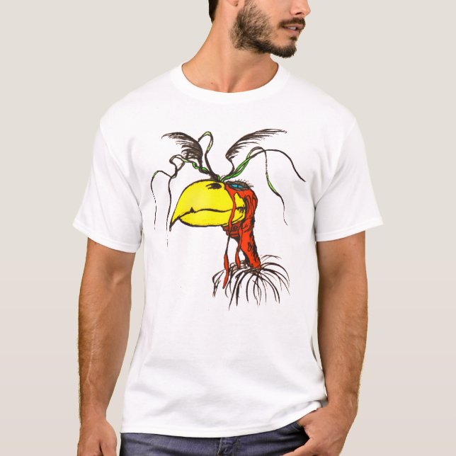 Cartoon Redneck Vulture Bird T-Shirt (Front)