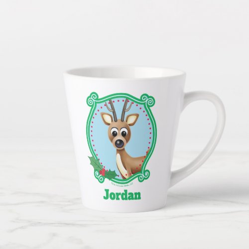 Cartoon Reindeer Latte Mug