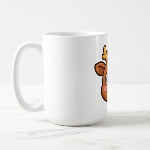 Cartoon Reindeer Red Nose Mug
