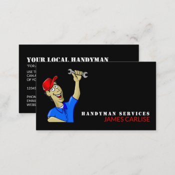 Cartoon Repairman  Handyman Business Card by TheBusinessCardStore at Zazzle