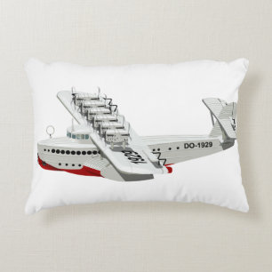 Cartoon retro airplane accent pillow